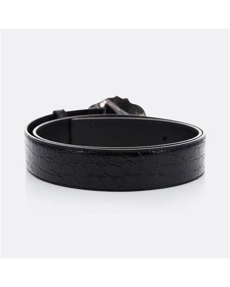 croc versace belt|Black Croc Effect Leather Belt by Versace on Sale .